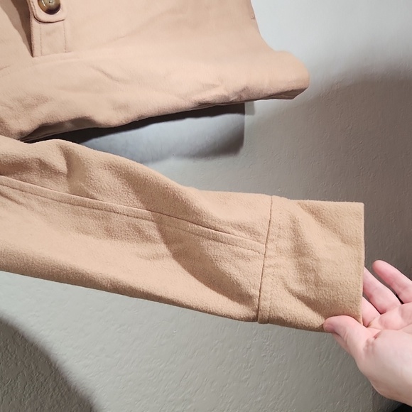 Old Navy Coat Pea Coat Medium Wool Blend Creme Carmel Light Brown Tan - Picture 4 of 14